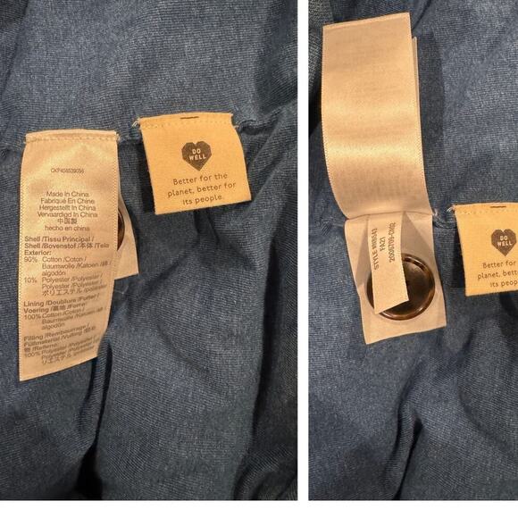 Madewell Indigo Terry Sweatshirt Puffer Coat Size XXS - Picture 8 of 11